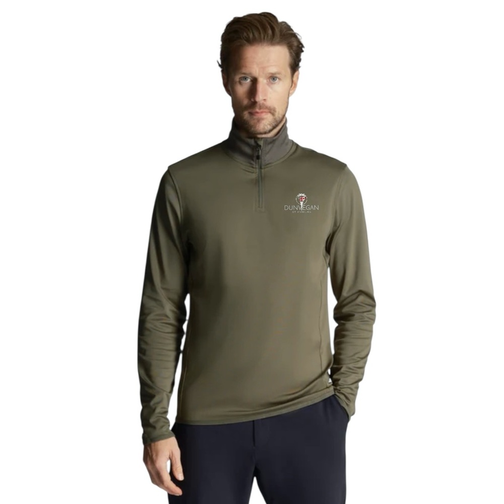 Lyle & Scott Tech 1/4 Zip Midlayer Golf Pullover in Cactus Green